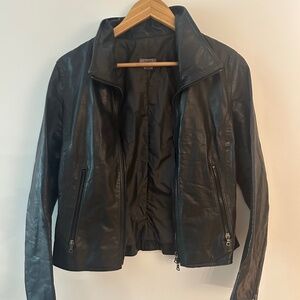 M0851 /  Leather jacket/ Black / Size US 6